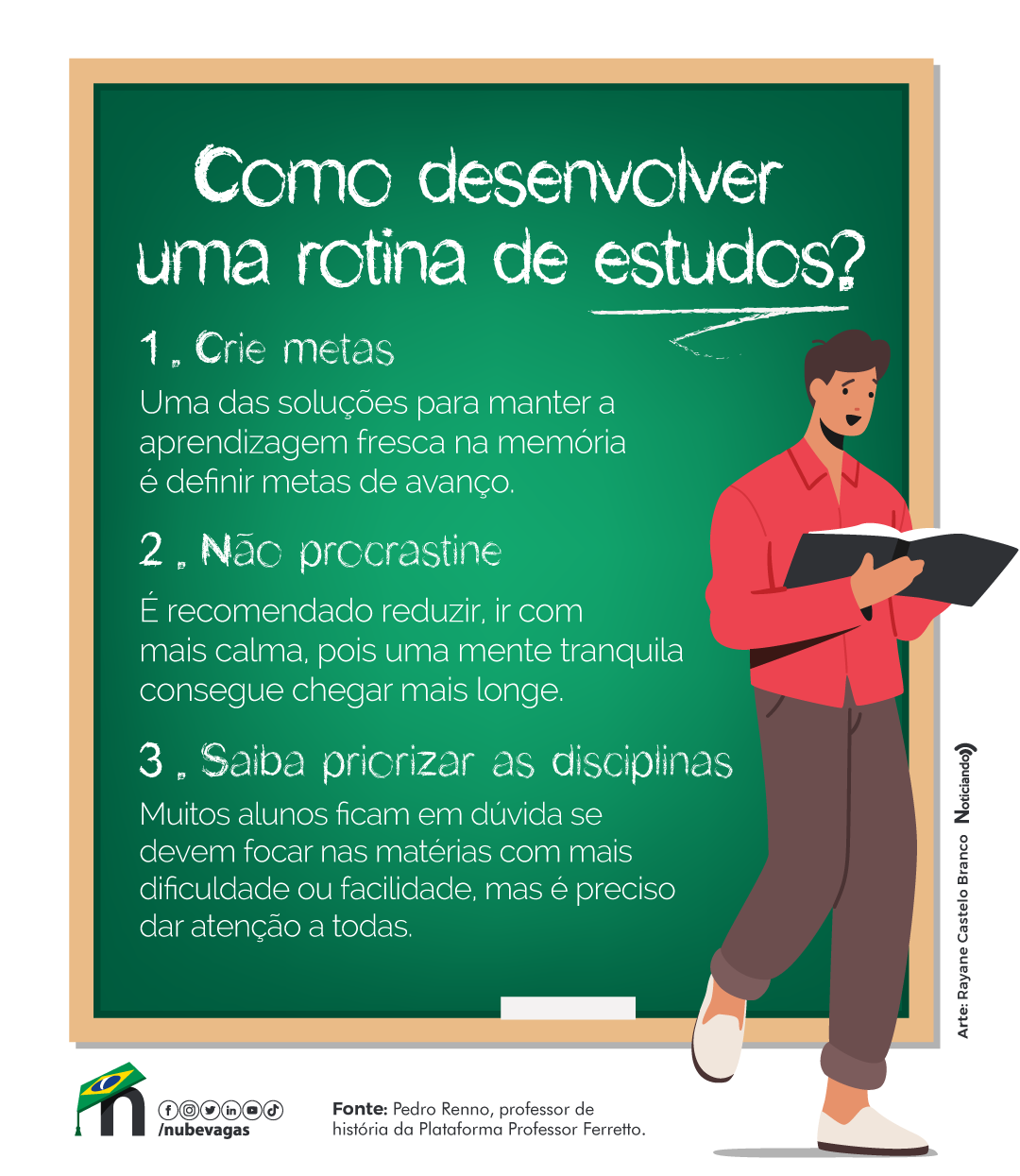 Infográfico dicas rotina de estudo